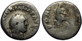 (Silver, 3,00g, 17mm) VITELLIUS (69) AR Denarius, AD 69. Rome. 
Obv: A VITELLIVS GERM IMP AVG TR P - laureate head of Vitellius right. 
Rev: PONT MAXI...