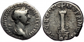 (Silver, 3,16g, 19mm) TRAJAN (98–117) AR Denarius, Rome, 112-117
Obv: IMP TRAIANO AVG GER DAC P M TR P COS VI P P - Laureate and draped bust right 
Re...