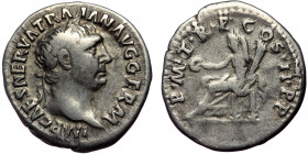 (Silver, 2,90g, 19mm) TRAJAN (98- 117 ) AR Denarius, Rome, 101 - 102 
Obv: IMP CAES NERVA TRAIAN AVG GER - Laureate bust right, with aegis. 
Rev: P M ...
