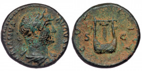 (Bronze, 4,66g, 17mm) HADRIAN (117-138) ae Quadrans, Rome for Syria, 125-128. 
Obv: HADRIANVS AVGVSTVS - Laureate, draped and cuirassed bust of Hadria...