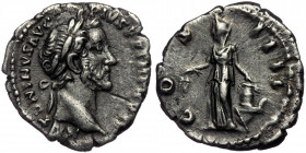 (Silver, 2,69g, 18mm) ANTONINUS PIUS (138-161) AR Denarius. Rome, 151-152. 
Obv: ANTONINVS AVG PIVS P P TR P XV - laureate bust right 
Rev: COS IIII -...