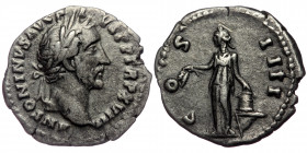 (Silver, 2,90g, 19mm) ANTONINUS PIUS (138-161) AR denarius, Rome, AD 154-155. 
Obv: ANTONINVS AVG PID P P TR P XVIII - laureate head of Antoninus Pius...