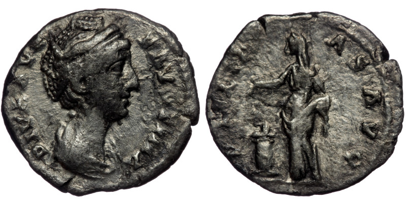 (Silver, 2,75g, 18mm) DIVA FAUSTINA I (Died 140/1). AR Denarius. Rome.
Obv: DIVA...