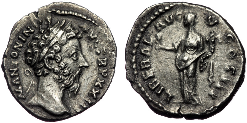 (Silver, 2,78g, 18mm) MARCUS AURELIUS (161-180) AR denarius Rome, 168-169. 
Obv:...