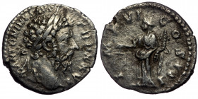 (Silver, 3,23g, 19mm) MARCUS AURELIUS (161-180). AR denarius, Rome, AD 173. 
Obv: M ANTONINVS AVG TR P XXVI - laureate head of Marcus Aurelius right 
...