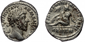 (Silver, 3,27g, 18mm) MARCUS AURELIUS (161-180) AR denarius, Rome, 163-164
Obv: ANTONINVS AVG ARMENIACVS - Head of Marcus Aurelius,laureate, right
Rev...