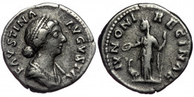 (Silver, 3,00g, 18mm) FAUSTINA II (Augusta, 147-175) AR Denarius, Rome, 161-164. 
Obv: FAVSTINA AVGVSTA - Draped bust of Faustina Junior to right. 
Re...