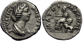 (Silver, 2,49g, 18mm) FAUSTINA II (147-175/6) AR denarius, Rome, 170-175/6. 
Obv: FAVSTINA AVGVSTA - draped bust of Faustina Junior right, seen from f...
