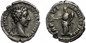 (Silver, 3,28g, 19mm) COMMODUS(177-192) AR denarius, Rome, AD 181. 
Obv: M COMMODVS ANTONINVS AVG - laureate head of Commodus right 
Rev: TR P VI IMP ...