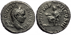 (Silver, 3,05g, 20mm) CARACALLA (198-217) AR Denarius. Rome, AD 210. 
Obv: ANTONINVS PIVS AVG BRIT - laureate head right 
Rev: PONTIF TR P XIII COS II...