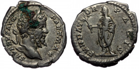 (Siilver, 3,45g, 18mm) SEPTIMIUS SEVERUS (193-211) AR Denarius, Rome, 201-202 
Obv: SEVERVS PIVS AVG - Laureate head of Septimius Severus to right. 
R...
