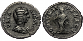 (Siilver, 2,78G, 20MM) JULIA DOMNA (193-217) AR denarius, Rome, AD 210. 
Obv: IVLIA AVGVSTA - draped bust of Julia Domna right
Rev: FORTVNAE FELICI - ...