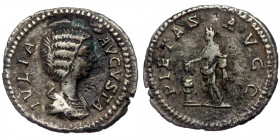 (Silver, 2,95g, 19mm) JULIA DOMNA (Augusta, 193-217) AR Denarius. Rome. 
Obv: IVLIA AVGVSTA - Draped bust right. 
Rev: PIETAS AVGG - Pietas standing l...