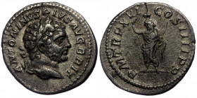 (Silver, 2,82g, 19mm) CARACALLA (198-217) AR denarius, Rome, AD 213. 
Obv: ANTONINVS PIVS AVG BRIT - laureate head of Caracalla right 
Rev: P M TR P X...