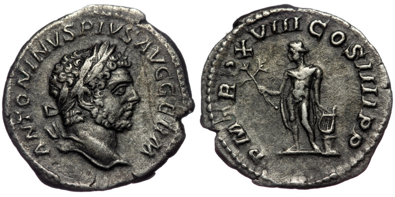 (Silver, 2,99g, 19mm) CARACALLA (198–217) AR Denarius, Rome, 215, 
Obv: ANTONINV...
