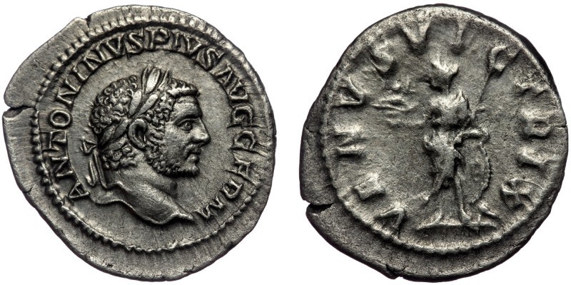 (Silver, 2,88g, 21mm) CARACALLA (198-217) AR Denarius, Rome, 215. 
Obv: ANTONINV...