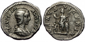(Silver, 3,70g, 19mm) PLAUTILLA AR Denarius, Rome, 202-205 (?)
Obv: PLAVTILLA AVGVSTA - Draped bust right 
Rev: VENVS VICTRIX - Venus standing left, h...