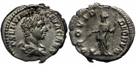 (Silver, 3,66g, 21mm) GETA (Caesar, 198-211) AR Denarius. Rome, 203-209. 
Obv: P SEPTIMIVS GETA CAES - draped bust to right 
Rev: PROVID DEORVM - Prov...