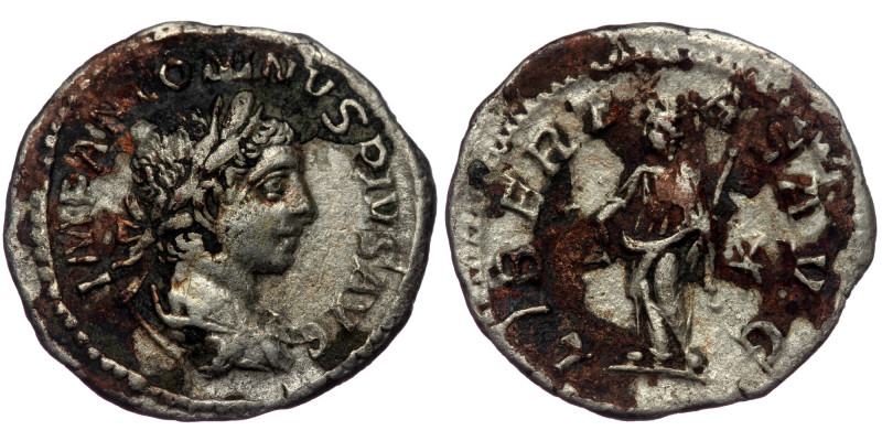 (Silver, 3,01g, 20mm) ELAGABAL (218-222) AR Denarius, Rome, 220-221 
Obv: IMP AN...