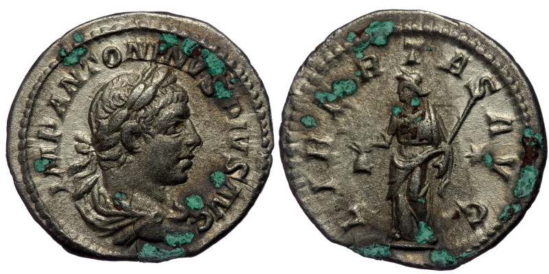 (Silver, 2,61g, 20mm) ELAGABAL (218-222) AR Denarius, Rome, 220-221 
Obv: IMP AN...