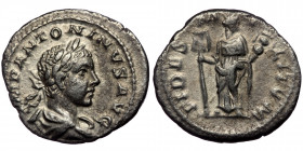 (Silver, 3,11g, 20mm) ELAGABALUS (218-222) AR Denarius, Rome, 219-220 
Obv: IMP ANTONINVS AVG - laureate and draped bust right, seen from behind 
Rev:...