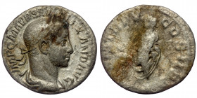 (Silver, 2,54g, 18mm) SEVERUS ALEXANDER (222-235) AR Denarius, Rome, 226 AD. 
Obv: IMP C M AVR SEV ALEXAND AVG - laureate and draped bust right, seen ...