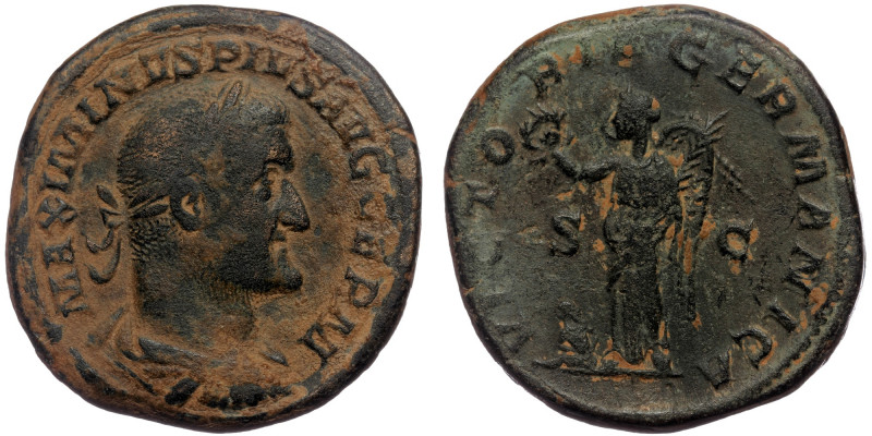 (Bronze, 25,61g, 30mm) MAXIMINUS THRAX (235-238) AE Sestertius. Rome.
Obv: MAXIM...