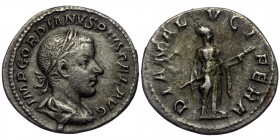 (Silver, 3,05g, 19mm) GORDIAN III (238-244) AR Denarius. Rome, 241. 
Obv: IMP GORDIANVS PIVS FEL AVG - laureate, draped and cuirassed bust right 
Rev:...