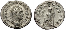 Philip I (Silver 3,19 gr, 23 mm) (244-249) AR antoninianus, Rome, 244-247.
IMP M IVL PHILIPPVS AVG - radiate, draped, and cuirassed bust right
ROMAE A...