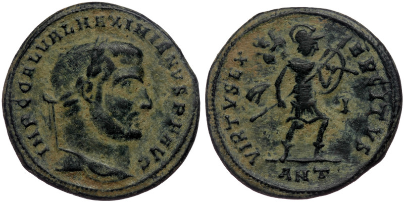 (Bronze, 6,53g, 24mm) GALERIUS MAXIMIANUS (305-311) AE Follis. Antioch.
Obv: IMP...