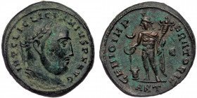 (Bronze, 8,29g, 23mm) Licinius I (308-324) Æ Follis. Antioch, AD 310-311. 
Obv: IMP C LIC LICINIVS P F AVG - laureate head right 
Rev: GENIO IMPERATOR...