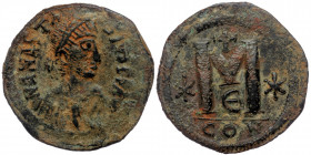 ANASTASIUS I ( Bronze 16.70 g. 36 mm) (491-518) AE Follis. Constantinople. 
D N ANASTASIVS P P AVG - Diademed, draped and cuirassed bust right.
Rev: L...