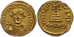 Constans II Pogonatus ( Gold. 4.32 g. 20 mm) (AD 641-668). AV solidus 
Constantinople, 2nd officina, dated Indictional Year 6 (AD 647/8). 
d N CONStAN...