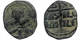 (Bronze, 7,99g, 29mm) Anonymous, attributed to Romanus III or Michael IV (1028-1034 or 1034-1041) AE follis. 
Obv: +EMMA - NOVHA / IC - XC - Nimbate b...