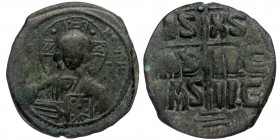 (Bronze, 9,90g, 29mm) Anonymous, attributed to Romanus III or Michael IV (1028-1034 or 1034-1041) AE follis. 
Obv: +EMMA - NOVHA / IC - XC - Nimbate b...