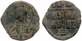 (Bronze, 10,06g, 30mm) Anonymous, attributed to Romanus III or Michael IV (1028-1034 or 1034-1041) AE follis. 
Obv: +EMMA - NOVHA / IC - XC - Nimbate ...