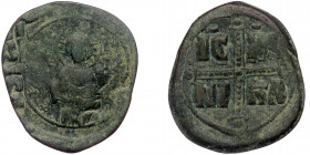 (Bronze, 10,73g, 34mm) Michael IV the Paphlagonian (1034-1041) Constantinople, Anonymous Follis Æ. Class C
Obv: + EMMA-NOVHL around, IC-XC to right an...
