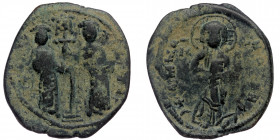(Bronze, 8,71g, 30mm) Constantine X Ducas and Eudocia (1059-1067) Constantinople, Follis Æ
Obv: + EMMA-NOVHΛ Christ standing facing on footstool, wear...