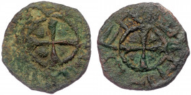 Armenia,( Bronze. 2.84 g. 21 mm) Rupen I Pogh. Baronial Issue. Struck circa AD 1080-1095. 
Cross with ruler's name around / cross with 'Servant of God...