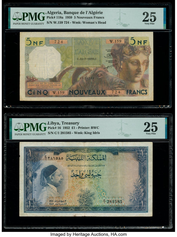 Algeria Banque de l'Algerie 5 Nouveaux Francs 31.7.1959 Pick 118a PMG Very Fine ...