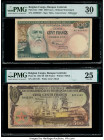 Belgian Congo Banque Centrale du Congo Belge 100; 500 Francs 1.9.1960; 1.9.1957 Pick 33c; 34 Two Examples PMG Very Fine 30; Very Fine 25. 

HID0980124...