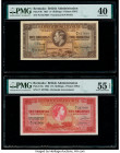 Bermuda Bermuda Government 5; 10 Shillings 12.5.1937; 20.10.1952 Pick 8b; 19a Two examples PMG Extremely Fine 40; About Uncirculated 55 EPQ. 

HID0980...