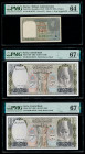Burma Military Administration 1 Rupee 1940 (ND 1945) Pick 25b Jhun5.9.1B PMG Choice Uncirculated 64. Syria Central Bank of Syria 500 Pounds 1992 / AH1...