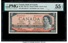 Canada Bank of Canada $2 1954 BC-30b "Devil's Face" PMG About Uncirculated 55 EPQ. 

HID09801242017

© 2020 Heritage Auctions | All Rights Reserved