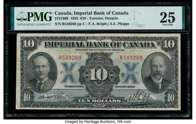 Canada Toronto, ON- Imperial Bank of Canada $10 1.11.1923 Ch.# 375-18-08 PMG Ver...