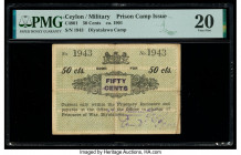 Ceylon Prison Camp Issue, Diyatalawa 50 Cents 1901 C4801 PMG Very Fine 20. Annotation. 

HID09801242017

© 2020 Heritage Auctions | All Rights Reserve...