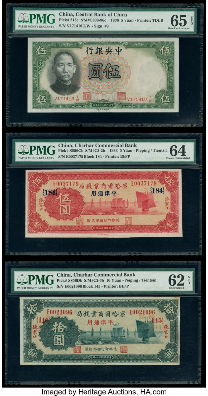 China Central Bank of China; Charhar Commercial Bank 5; 10 Yuan 1936; 1.12.1933 ...