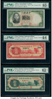 China Central Bank of China; Charhar Commercial Bank 5; 10 Yuan 1936; 1.12.1933 (2) Pick 213c; S856Cb; S856Db Three Examples PMG Gem Uncirculated 65 E...