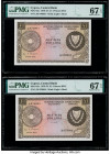 Cyprus Central Bank of Cyprus 1 Pound 1.5.1978 Pick 43c Two Consecutive Examples PMG Superb Gem Unc 67 EPQ (2). 

HID09801242017

© 2020 Heritage Auct...