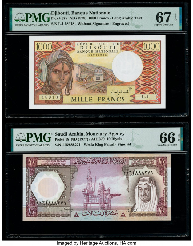 Djibouti Banque Nationale de Djibouti 1000 Francs ND (1979) Pick 37a PMG Superb ...